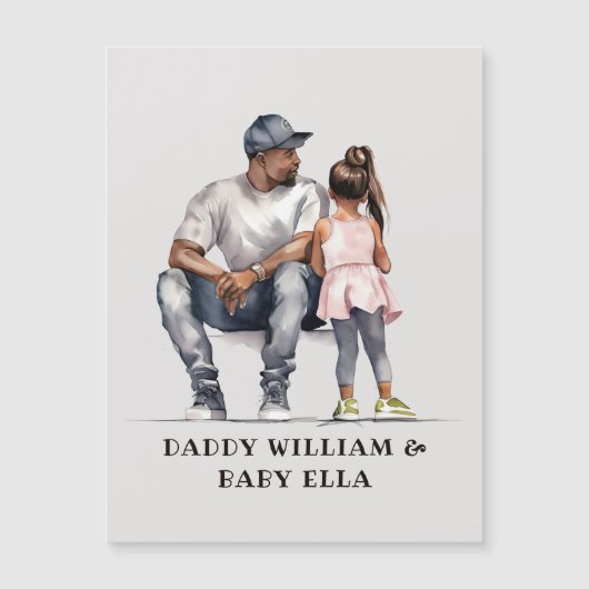 黒パーソナライズされた父と娘(6) (正面)