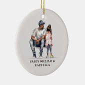 黒パーソナライズされた父と娘(6) セラミックオーナメント (右)