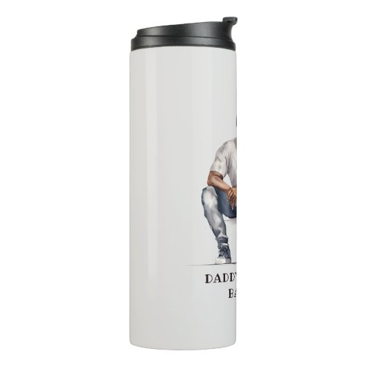 黒パーソナライズされた父と娘(6) タンブラー (回転左)