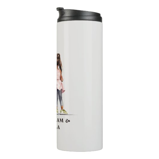 黒パーソナライズされた父と娘(6) タンブラー (回転右)