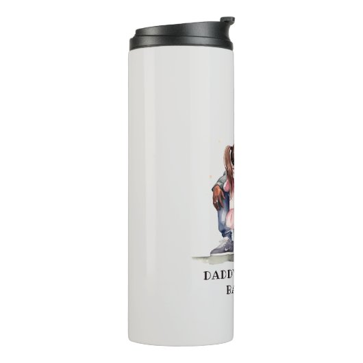 黒パーソナライズされた父と娘(7) タンブラー (回転左)