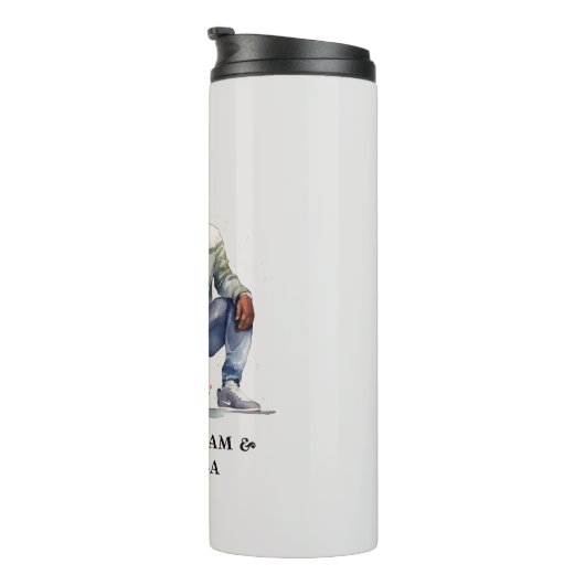 黒パーソナライズされた父と娘(7) タンブラー (回転右)