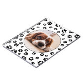 黒パーソナライズされた犬のパッププリント子犬の写真 ノートブック (左側)