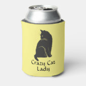 黒パーソナライズされた猫キャッ熱狂するトレディーイエロー 缶クーラー (缶裏面)