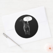 黒パーソナライズされた猫ノートパソコンステッカー ラウンドシール (封筒)