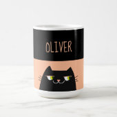 黒パーソナライズされた猫 コーヒーマグカップ (中央)