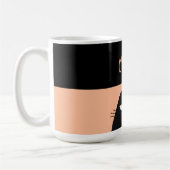 黒パーソナライズされた猫 コーヒーマグカップ (左)