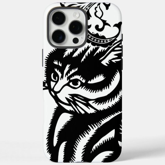 黒パーソナライズされた猫 Case-Mate iPhoneケース (裏面)
