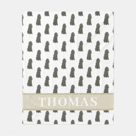 黒パーソナライズされた球菌スパニエル犬 フリースブランケット