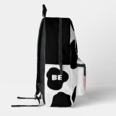 黒パーソナライズされた白かわいい牛 プリントバックパック (左)