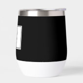 黒パーソナライズされた白のシンプル蝶ネクタイ新郎 (左面)