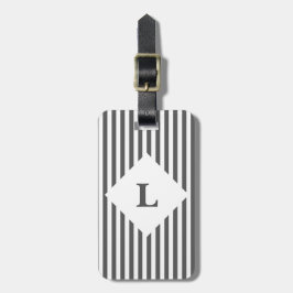 黒パーソナライズされた白のストライプ荷札 ラゲッジタグ