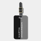 黒パーソナライズされた白の旅行荷物タグ ラゲッジタグ (正面縦)