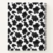 黒パーソナライズされた白の牛プリント ノートブック (裏面)