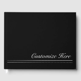 黒パーソナライズされた白の結婚ゲストブック ゲストブック