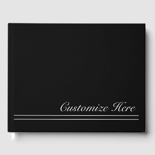 黒パーソナライズされた白の結婚ゲストブック ゲストブック (正面)