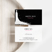 黒パーソナライズされた白の結婚ドレス 名刺