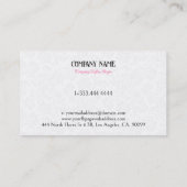 黒パーソナライズされた白の結婚ドレス 名刺 (裏面)