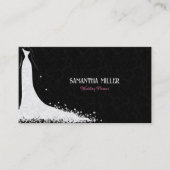 黒パーソナライズされた白の結婚ドレス 名刺 (正面)