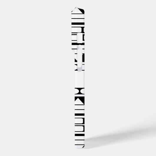 黒パーソナライズされた白の部族スタイルパターン Case-Mate iPhoneケース (裏面 / 左)