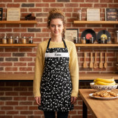 黒パーソナライズされた白の音楽 エプロン