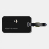 黒パーソナライズされた白の飛行機 ラゲッジタグ (裏面横)