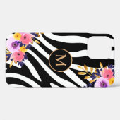 黒パーソナライズされた白アニマルプリント Case-Mate iPhoneケース (裏面 (横))