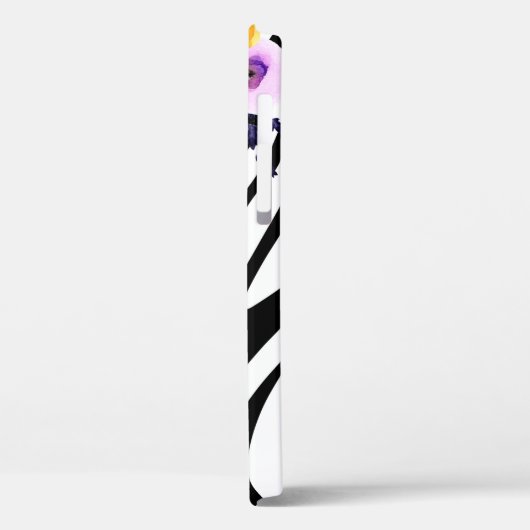 黒パーソナライズされた白アニマルプリント Case-Mate iPhoneケース (裏面 / 左)