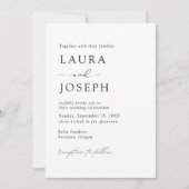 黒パーソナライズされた白エレガンス結婚ズ 招待状 (正面)