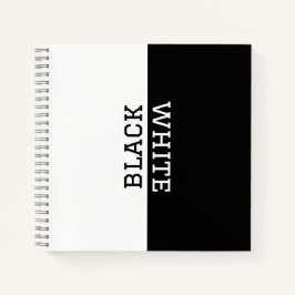 黒パーソナライズされた白エレガント ノートブック