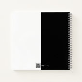黒パーソナライズされた白エレガント ノートブック (裏面)