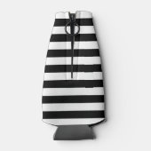 黒パーソナライズされた白ストライプのボトルクール ボトルクーラー (裏面)