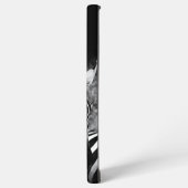 黒パーソナライズされた白ゼブラスサムスケース SAMSUNG GALAXYケース (左側面)