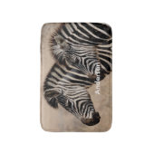 黒パーソナライズされた白ゼブラ動物 バスマット (正面縦)