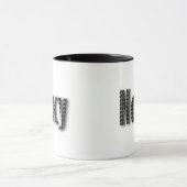 黒パーソナライズされた白タイル美術の「ナンシー」 マグカップ (中央)