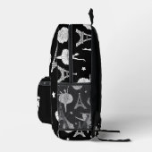 黒パーソナライズされた白ダンス プリントバックパック (右)