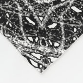 黒パーソナライズされた白ツリーブランチマンダラ フリースブランケット (角)