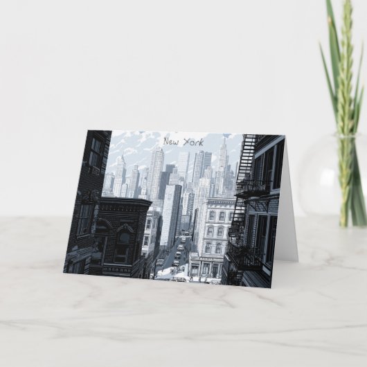 黒パーソナライズされた白ニューヨークNYCカード シーズンカード (正面)