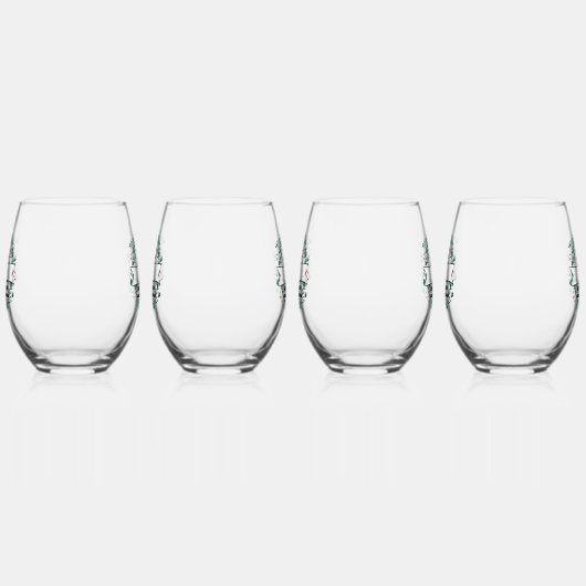 黒パーソナライズされた白バッファローのプレイド(A) ステムなしワイングラス (右)