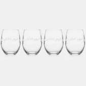 黒パーソナライズされた白バッファロー・プレイド(K) ステムなしワイングラス (右)