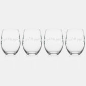 黒パーソナライズされた白バッファロー・プレイド(M) ステムなしワイングラス (右)