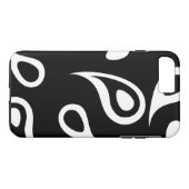 黒パーソナライズされた白ペイズリー Case-Mate iPhoneケース (裏面(横))