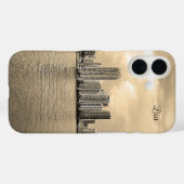 黒パーソナライズされた白マイアミiPhoneケース Case-Mate iPhoneケース (裏面 (横))