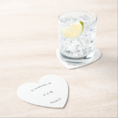 黒パーソナライズされた白紙ハートコースター ペーパーコースター (インサイチュ)