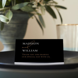黒パーソナライズされた白結婚座席表 プレイスカード