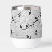 黒パーソナライズされた白花模様Groomsman Gift (背面)