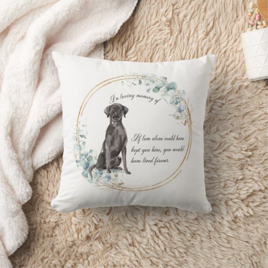 黒パーソナライズされた研究所メモリアル クッション (ブランケット)