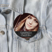 黒パーソナライズされた素朴木フォトグラー年 缶バッジ (インサイチュ)