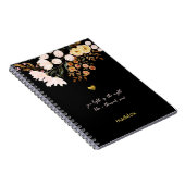 黒パーソナライズされた色とフローラ ノートブック (右側)