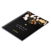 黒パーソナライズされた色とフローラ ノートブック (左側)